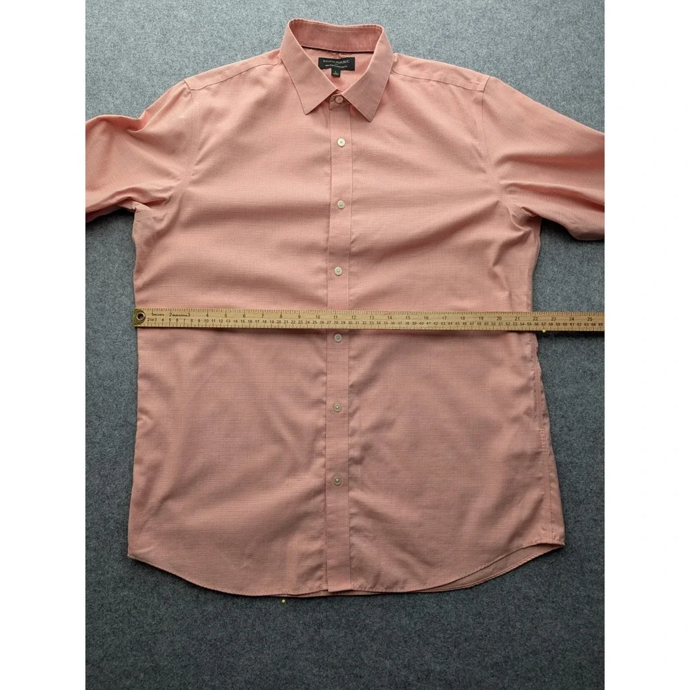 Banana Republic Men's Shirt Large Pink Button Up Non-iron Standard Fit